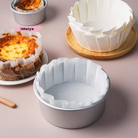 50 Sheets Basque Cheesecake Oil Paper Tray Non-stick 3.5/4/5/6/8 Inch with Ruffled Edges Easy Demoulding Mousse Cake Wrapper
