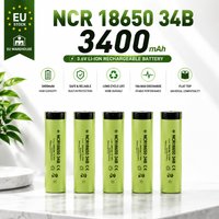 NCR18650 34B Wiederaufladbare Li-Ionen-Batterie 3,7V 3400mAh 10A Flachkopf Hochleistungs-Lithiumzelle für LED-Taschenlampen Tragbare Elektronische Geräte Lokaler Lagerbestand Schneller Versand aus