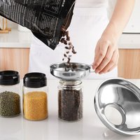 Wide-mouth Canning Funnel Stainless Steel Cooking Tools Wide Mouth Canning Funnel Hopper Filter Leak Can For Oil Wine Kitchen