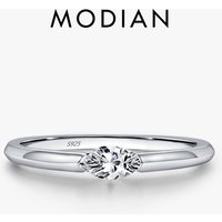 MODIAN 925 Sterling Silver Simple Marquise Cut Cubic Zirconia Fashion Rings For Women Classic Wedding Statement Fine Jewelry