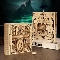 Book of Secrets 3D Puzzle Wooden DIY Assembly Miniature House Kit Home Living Room Decor Crafts Gift for Adults Kids 2 Styles