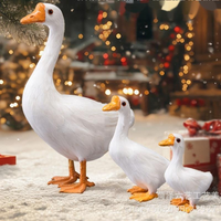 Realistic Feather White Goose Garden Statue Lifelike Outdoor Porch Lawn Decor For Home Nature Lovers Spring Easter Gift