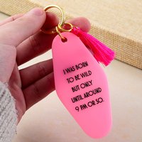 personalized marble acrylic motel tassel keychain