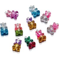 10Pcs Gradient Cute Resin Bear Pendants Charms for DIY Necklace Bracelet Earrings Pendant Jewelry Findings Making Accessories