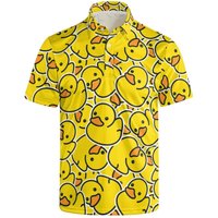 Hawaiian 3D Cute Animal Rubber Duck Printing Polo Shirt For Men Funny Duck Graphic Polo Shirts Kid Fashion Streetwear Polos Tops