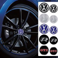 56/60/65mm 4pcs Car Styling Badge Logo Center Cap Wheel Hub Stickers Center Cover For Volkswagen MK6 Golf R GTI Jetta GTD Tiguan