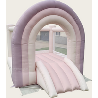 Unisex Luxy Toddler Pastel Rainbow Bounce House slide combo girls Bouncy castle Kids inflatable playing room