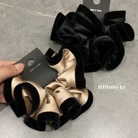 1pc Korean-style velvet-edged satin bloom hair scrunchie, elegant and high-end feel, suitable for daily use
