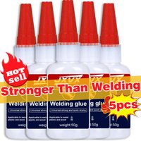 5pcs Super Extra Strong Oily Glue for Plastic Welding Wood Metal Glass Ceramic Jewelry Repair Glue Tools Multi-functional Oily Original Glue 50g(1.76oz),With precision dispenser.