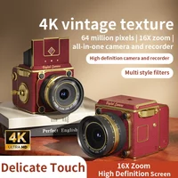 4K Retro Digital Camera 64MP Ultra Clear Pixels 16X Zoom 20 HD Screen Portable CCD Vintage Camera For Beginners And Students