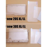 2025 For New 2DS 3DS XL LL Clear Split Shell Transparent Protective Cover Case Screen Film LCD Screen Protector