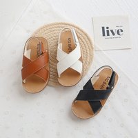 Sandales d'été pour enfants en bas âge, garçons et filles, chaussures de plage, à la mode, croisées, antidérapantes, douces et simples, nouvelle collection 2025