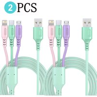 1/2PCS 3 In 1 Super Fast Charging Cable For iPhone15 14 13 12 11 X Pro Max Micro USB Type-C Phone Charger USBC Data Cable