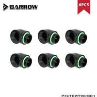 Barrow 4/6pcs G1/4 90 Degree Fittings Elbow , Water Cooling Adaptor, Watercooling Build Fittings Black White Silver TDWT90-B01