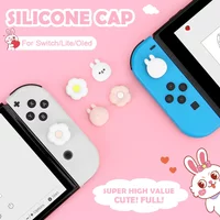 4PCS/Set Lovely Silicone Thumb Stick Grip Cap Joystick Cover For Switch/OLED/Lite Joypad Controller Thumbstick Protective Case