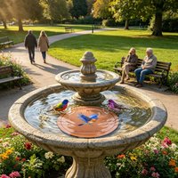 Metal Bird Bath Disc Water Purification Plate Bird Bath Purification Disk with Triple-Point Support for Outdoor Garden Patio