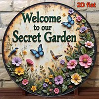 1 Vintage Secret Garden Welcome Sign with Fun Design - Suitable for Outdoor/Indoor Decoration, Perfect Room Decor