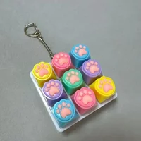 New 9 Keyboard Fidget Toys Crystal Keycap Keychain Stress Relief Fingertip Gadget Decompression Toys Clicker Fidget Toy