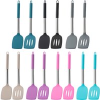 2pcs Stir Fry Spatula Steak Spatula Cooking Utensils Stainless Steel Handle Silicone Kitchenware Set Kitchen Cooking Tool Set