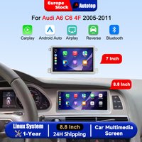 AUTOTOP – 7-calowy i 8,8-calowy ekran dotykowy z bezprzewodowym CarPlay i Android Auto, system multimedialny do samochodu, przeznaczony dla Audi A6 C6 4F (2005–2011), z obsługą MMI 2G, MMI3G,