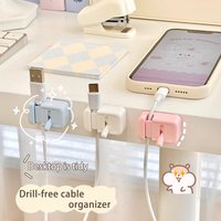1/2/3Pcs No-Drill Desk Cable Management Clips Edge-Mounted Cord Organizer Charging Cables & Data Wires Simple Desk Cord Clamp