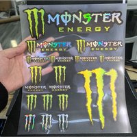 AliExpress Laser Monster Energy Sticker Logo Motorcycle Tank Helmet Car Bike Laser Decal Kit for Yamaha Suzuki Kawasaki Honda Ktm