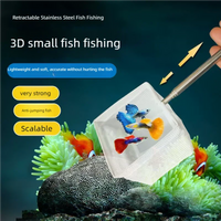 Stainless Steel Telescopic 3D Fish Net Fine Mesh Aquarium Fish Tank Fishing Net Portable Catch Net For Tropical Ornamental