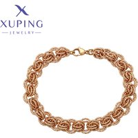 Xuping Jewelry Trendy Exquisite 20cm Elegant Simple Women's Bracelet Gold Color Birthday Christmas Gifts X000971586