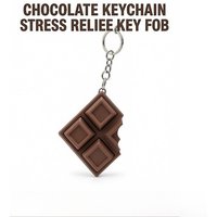 Simulated Chocolate Keyboard Fidget Keychain Push Sensory Clicker Stress Relief Anti Anxiety Toy Funny Creative Gift for Adults