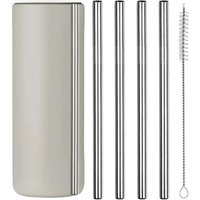 2/4 Pack Water Cup Metal Straws 40 oz Water Bottle Stainless Steel Replacement Tube 0.4 Inch with Cleaning Brush Reusable Straws