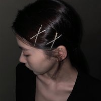 2pcs Cross Rhinestone Hairpins X Hair Side Clips Barrettes Simple Bangs Clip Bridal Headwear Girls Fashion Hair Accessories New
