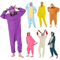 Pokemon Cosplay Costume Men Women Kigurumis Anime Onesie Hallween Carnival Party Outfit Gengar Pikachu Funny Jumpsuit