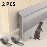 2 Rolls of Self-Adhesive Door Bottom Seals - 78.8-inch Noise-Reducing, Draft-Proof, Insect-Proof, and Dust-Proof Plastic Door