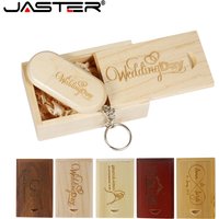 JASTER Wooden USB 2.0 Flash Drives Free Custom Logo Pen Drive Memory Stick 128GB/64GB/32GB/16GB/ Wedding Gift U Disk for Laptop