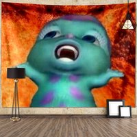 Pattern Wall Covering Bibble Meme Says Funny Tapestry Fabric Cartoon Fantasy Blanket Bedroom Decor Background Cloth Carpet Mats
