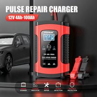 FOXSUR 12V 5A Full Automatic Pulse Repair Car Battery Charger Smart Fast Charging for AGM GEL EFB Lead Acid LCD Display Moto