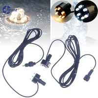 New!Underwater 6-LED Light Ring For Fountain Fish Pond Water Garden AC Adapter Warm White/White Aquarium Lights Ornament
