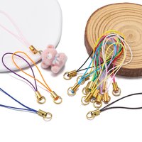 20/50pcs Polyester Colorful Strap Charm Cords With Connecting Ring for Keychains Phone Lanyard Keychain Durable Jewelry Cords