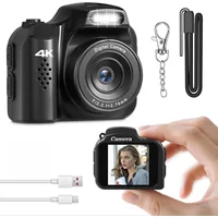 Mini Keychain Camera 4K HD Retro Digital Camera 64MP 1.54-Inch HD Screen Portable Video Recorder with Flash Thumb Camera