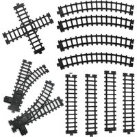 5cm wide Rail Track Expansion Pack for Railway King Classical City Train Flexible Track Straight Curved Rails Building Block Toy image 4
