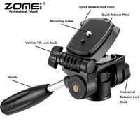 360° Rotation Panorama Top Head of Tripod ZOMEI Q188, with Quick Release Plate & Handle, Tripod's Head Kit Accessories