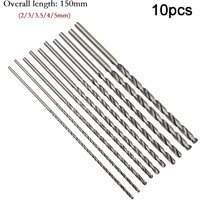 10Pcs HSS High Speed Steel Drill Bit 2-5mm Punch Holes Set Extra Long 150mm For Electric Drills Machines Aluminum Power Tools
