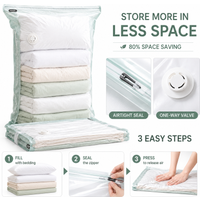 Vacuum Storage Bags No Pump Extra Large Compression Organizer for Clothes Blankets Bedding Closet Space Saving