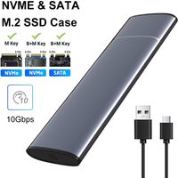 M2 SSD Case NVMe SATA Dual Protocol 10Gbps M.2 to USB Type C 3.1 Portable NVMe External Enclosure For M2 2230 2242 2260 2280 SSD