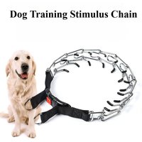 Detachable Stimulus Dog Training Chain Pet Collar Metal Iron Lock Buckle Dog Bark Training Neck Collars for Protecting Dog Fur