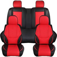 EKR Universal Car Seat Covers 2/5 Seats Waterproof Leather Fits 80% Vehicles Auto Seat Protection All-Season Universal Fit Most Car Sedan SUV