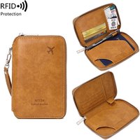Minimalist and fashionable RFID passport holder multifunctional PU leather travel accessory passport holder wallet holder unisex