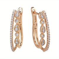 Fashion Gold Color CZ Dangle Women's Earrings for Party Daily Wear