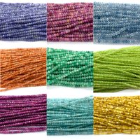 Veemake Natural Faceted Rondelle Beads Spinel Ruby Sapphire Opal Apatite Tourmaline Tanzanite Emerald Diopside Aquamarine R2