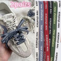 2pairs Wide Printed Letter Shoelaces Korean Outdoor Sports Shoelaces Casual Sneakers Shoe Ropes DIY Fashion Footwear Accessories